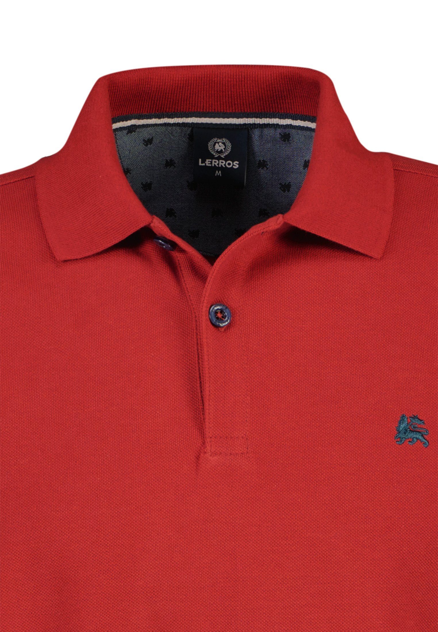 Poloshirt LERROS in RED BCI Piqué-Baumwollqualität, hochwertiger RUSTY LERROS Poloshirt