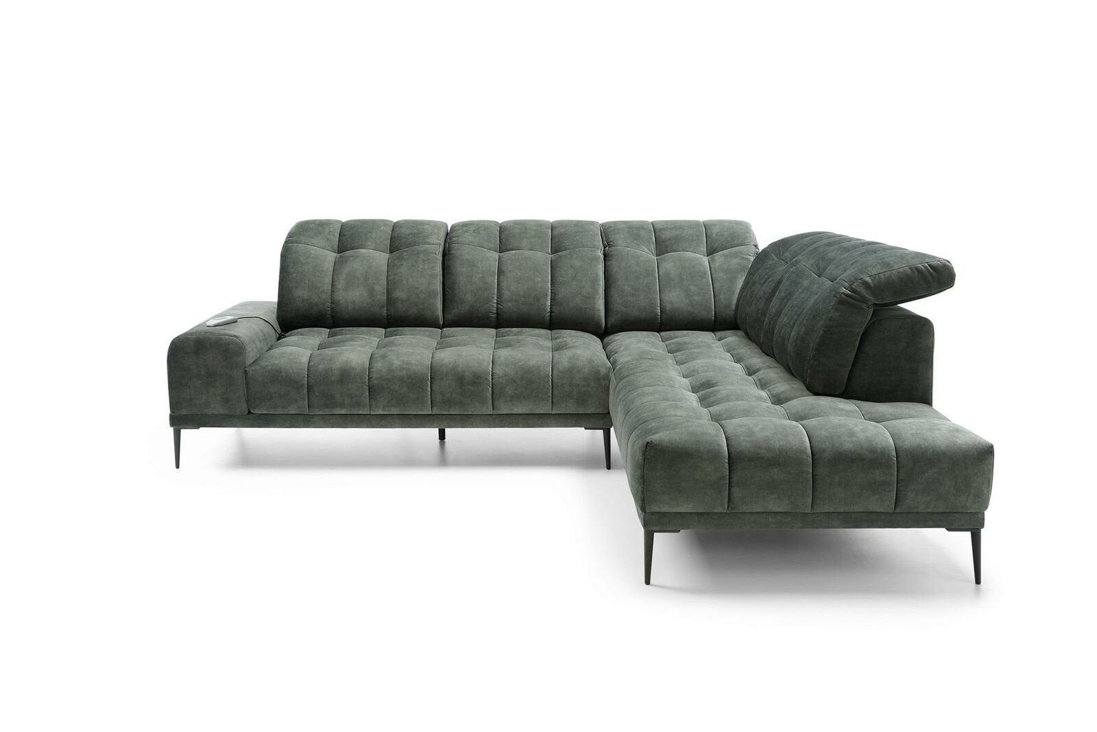 JVmoebel Ecksofa, Ecksofa modernes Sofas Grau L-Form Stoff Luxus Couch Design