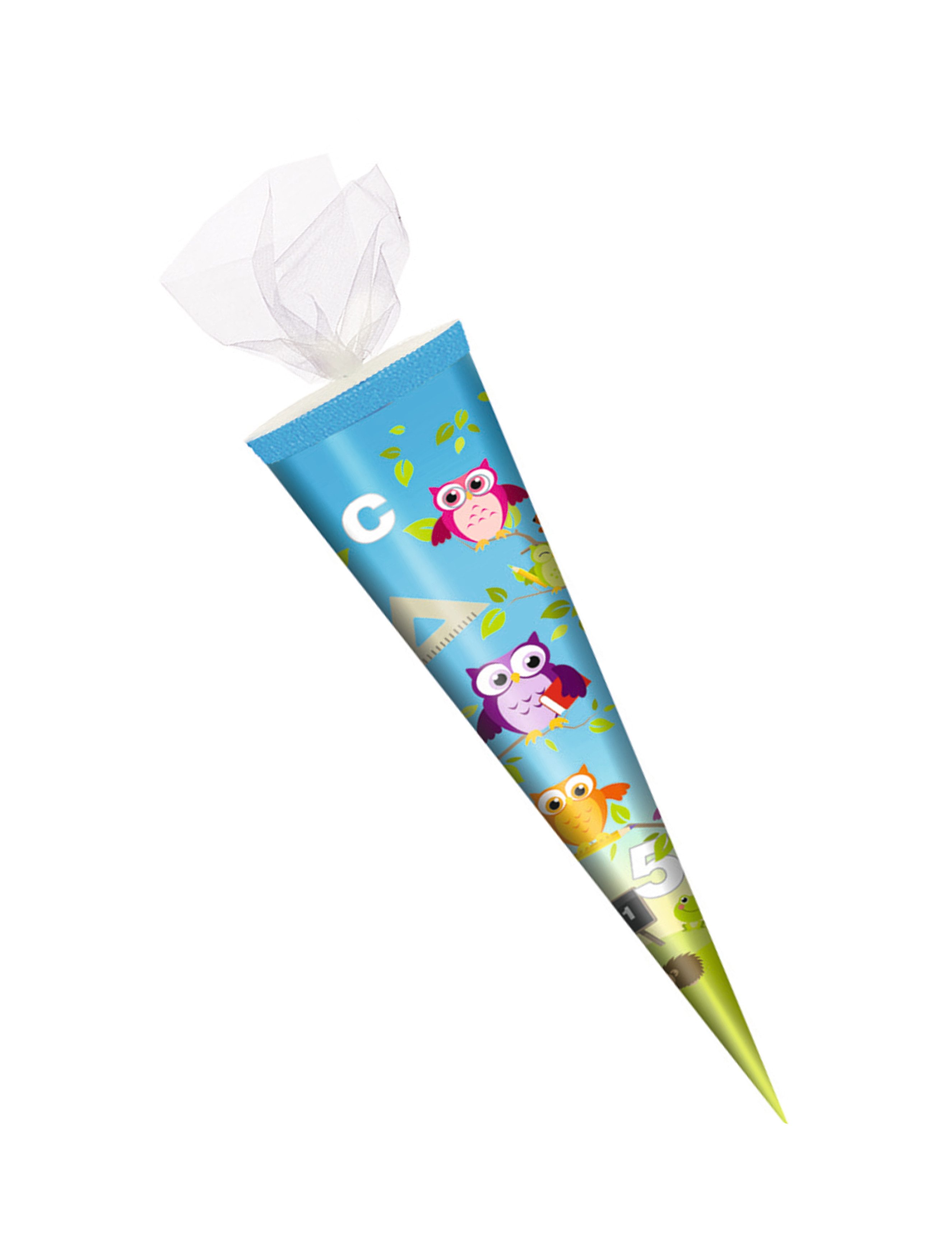 Livepac Office Schultüte Schultüte / Zuckertüte / 35cm / rund / Tüllverschluss / "Eulenschule"