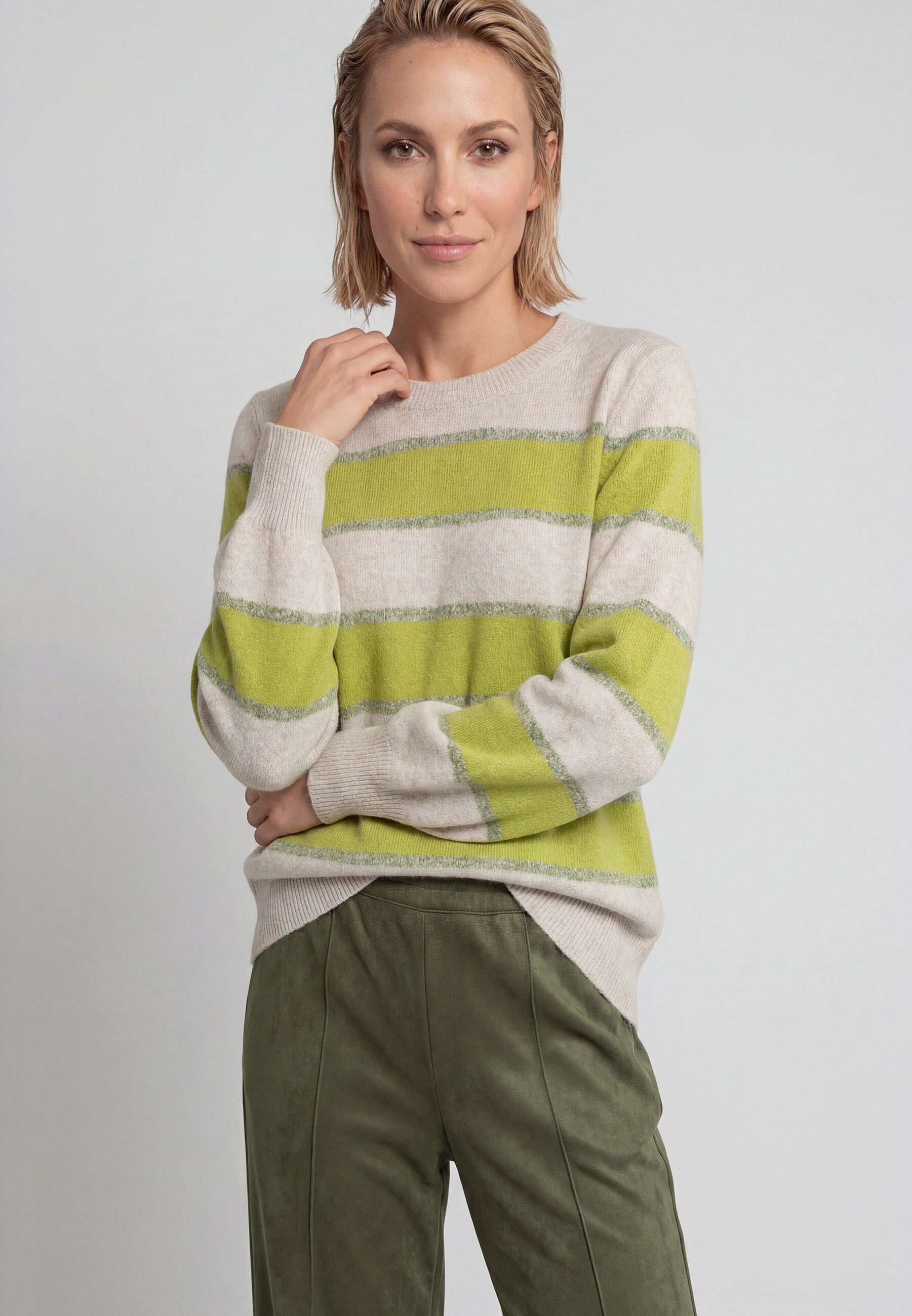 Olsen Strickpullover Pullover mit Streifenmuster