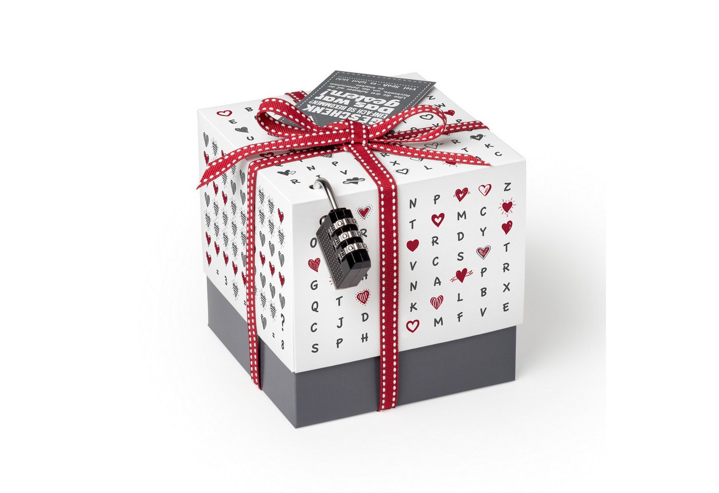 SURPRISA Geschenkbox Geschenkbox mit Samt und Glanz, Rätselbox für Geschenke und Gutscheine, zum Valentinstag, Jahrestag, Hochzeitstag