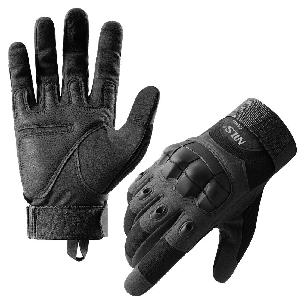 NILS CAMP Gartenhandschuhe Taktische Handschuhe Outdoor-Handschuhe (Spar-Set, 1-St., 22, 8 cm leicht, 8 x 10) Knöchelschutz, touchscreen-fähig, Klettverschluss