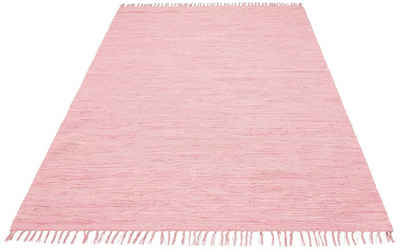Teppich Paul, Lüttenhütt, rechteckig, Höhe: 5 mm, Wendeteppich, handgewebt, beidseitig verwendbar, mit Fransen