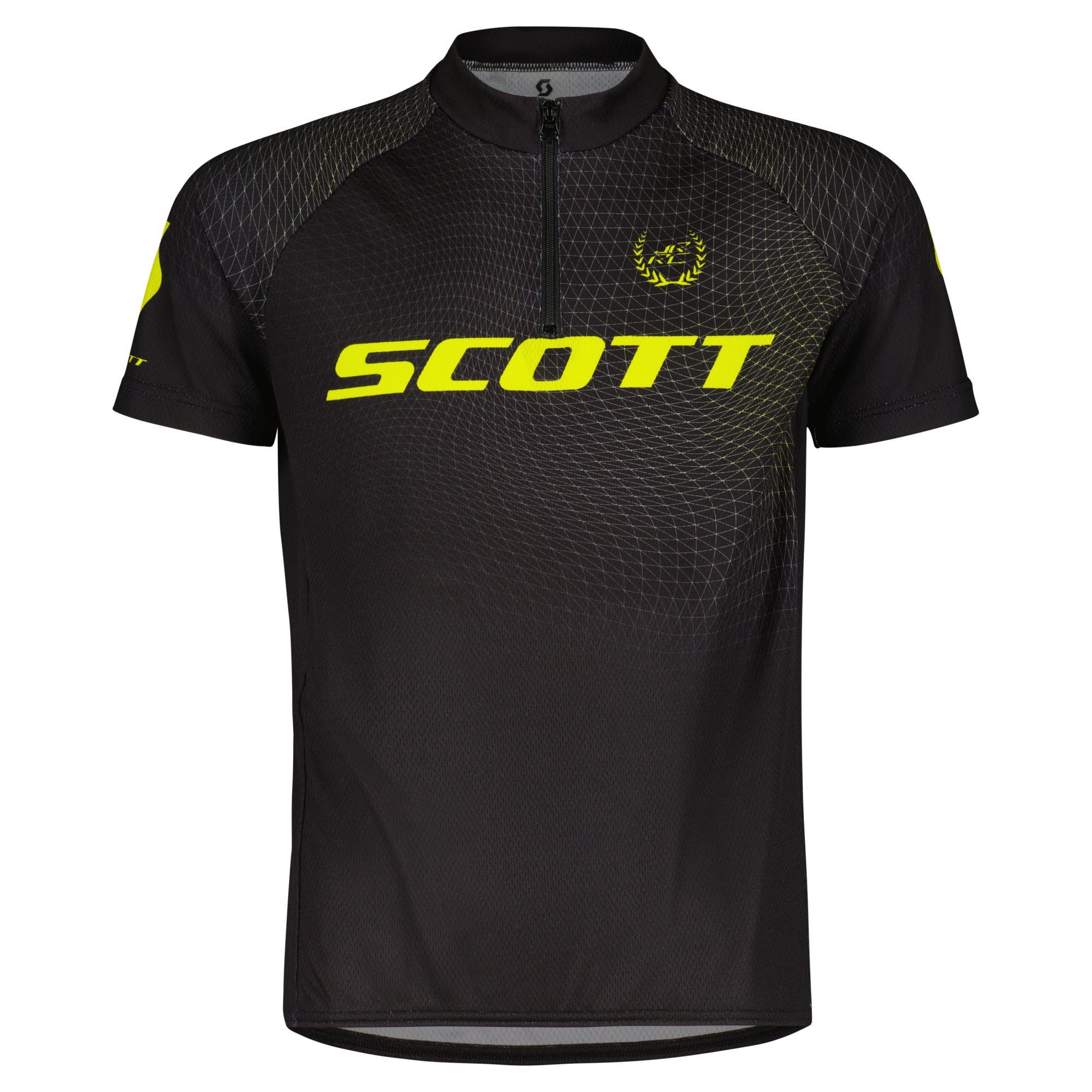 Rc Yellow - Kinder Scott Sulphur Junior Scott S/sl Shirt Radtrikot Pro Black