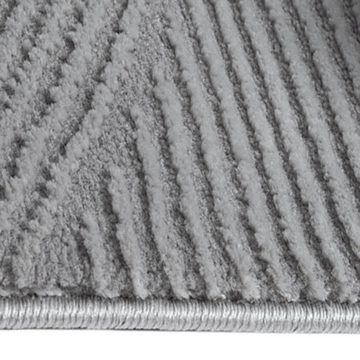 Teppich Moderner Recycling-Teppich • ovale Linienformen • in grau, Carpetia, rechteckig, Höhe: 12 mm