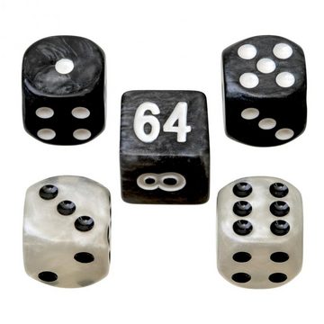 Philos Spiel, Spielsteine - Backgammon - medium - 28 x 8 mm - Kunststoff - schwarz weiß - inkl. Würfel