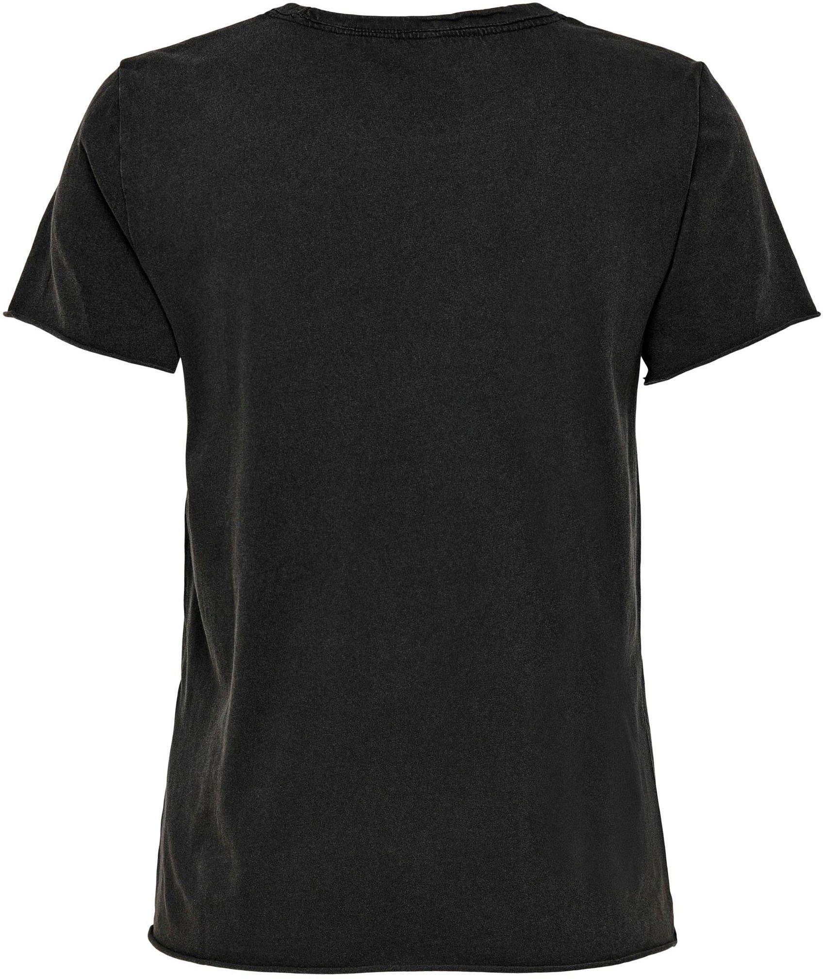 unterschiedlich ONLY NOOS Rundhalsshirt JRS REG ONLLUCY Black-Print:BLAZING bedruckt S/S TOP