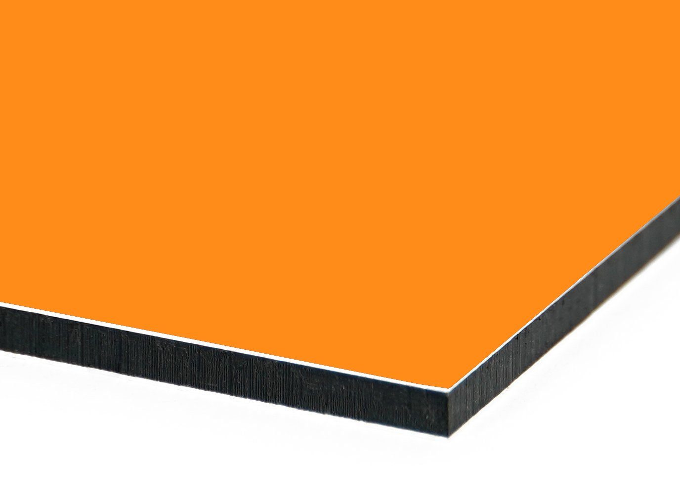 Orange (1-tlg), Spüle, - für Fliesenschutz - cm - Herdspritzschutz Spritzschutz Farben Verschiedene Einfarbig Herd Küchenrückwand - Alu-Dibond queence - & 60x40x0,3