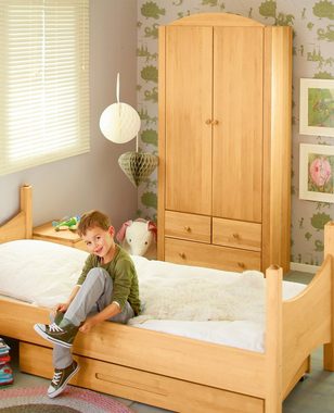 BioKinder - Das gesunde Kinderzimmer Kleiderschrank Noah mit 6 flexiblen Einlegeböden und 1 flexible Kleiderstange
