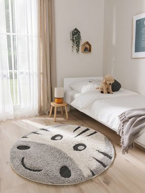Kinderteppich Carlo, benuta, rund, Höhe: 21 mm, Kunstfaser, Berber, Ethno-Style, Wohnzimmer