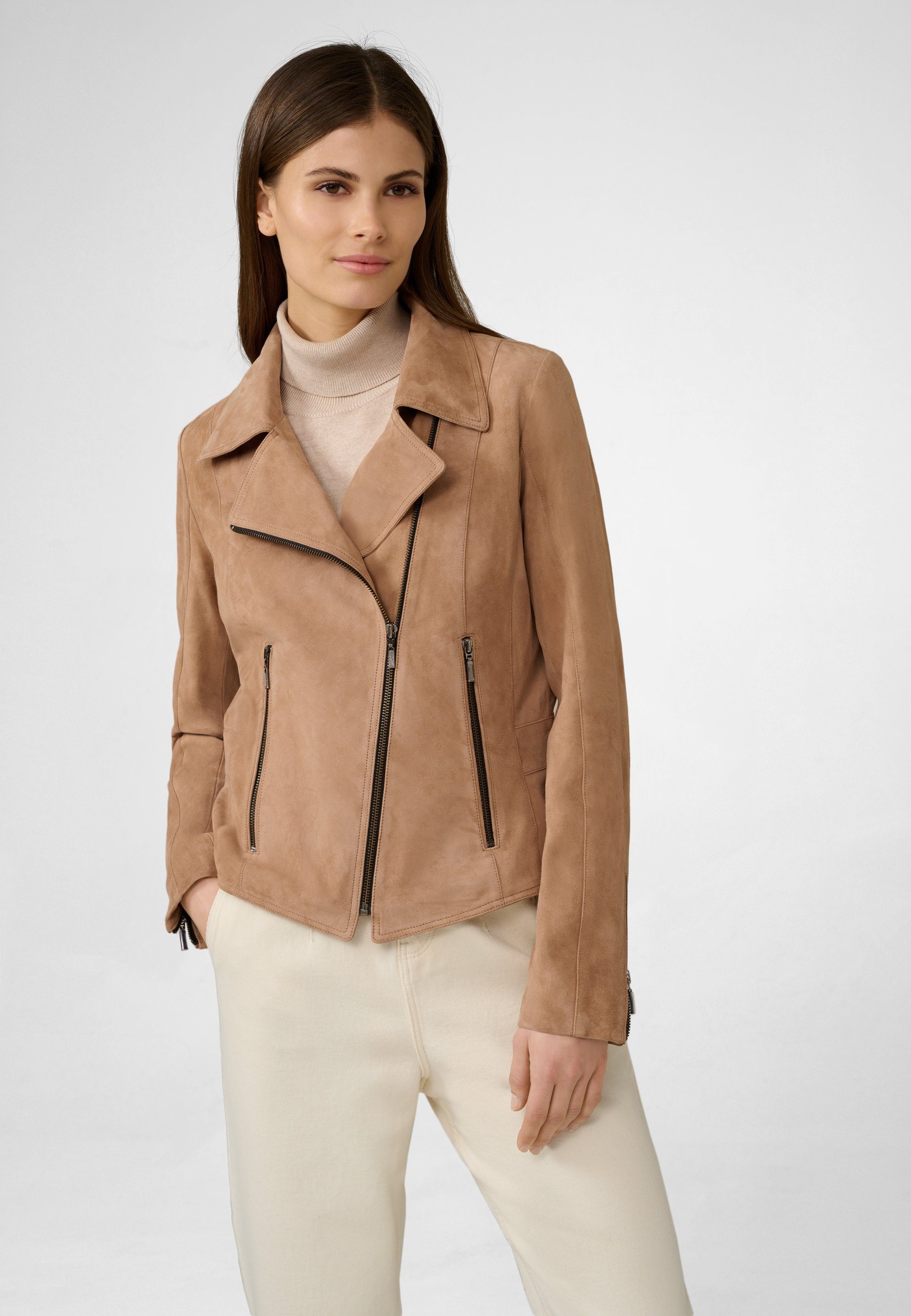 Hochwertiges Lederjacke Lamm-Velour Abby RICANO Leder