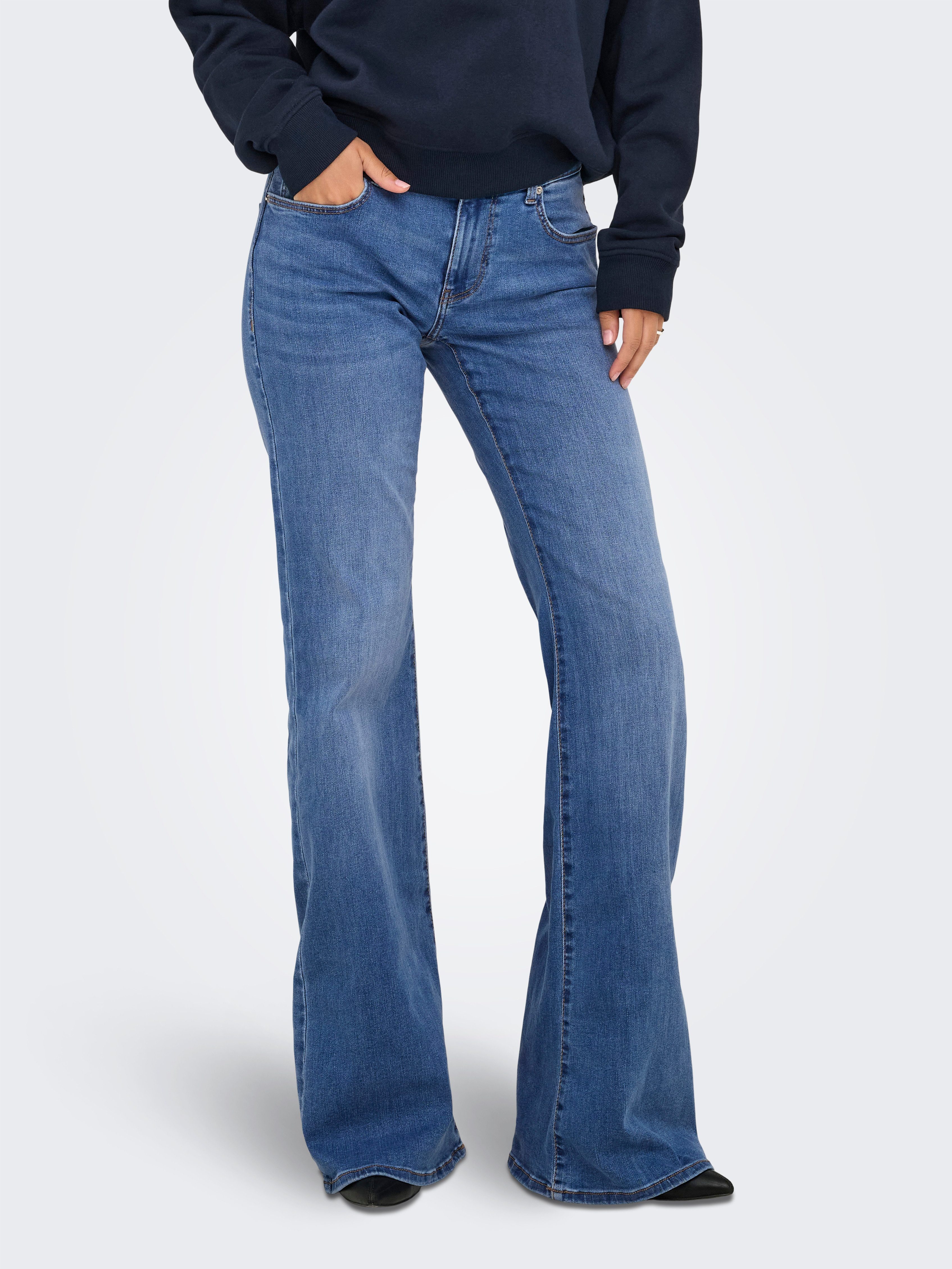 ONLY Bootcut-Jeans ONLTIGER LW WIDE MB FLARED DNM PIM günstig online kaufen