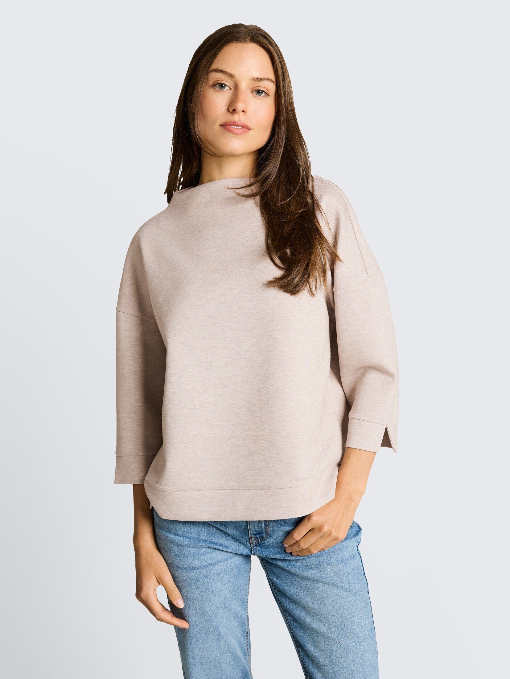 TOM TAILOR Sweatshirt Strick & Sweatshirts Boxy Fit Sweatshirt mit Stehkragen