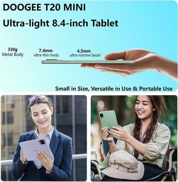 DOOGEE T20Mini Tablet (8,4", 128 GB, Android 13, 2,4G+5G, Tablet 1TB TF, 1.6 GHz 8 Core 5060mAh Akku 13MP+5MP Kamera IPS-Display)