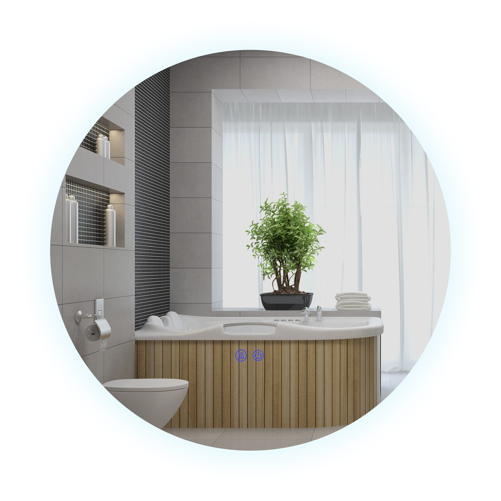 Kleankin Spiegel mit Beleuchtung, Touch-Schalter, Memory-Funktion günstig online kaufen