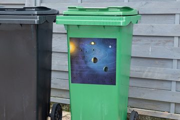 MuchoWow Wandsticker Eine Illustration des großen Sonnensystems (1 St), Mülleimer-aufkleber, Mülltonne, Sticker, Container, Abfalbehälter
