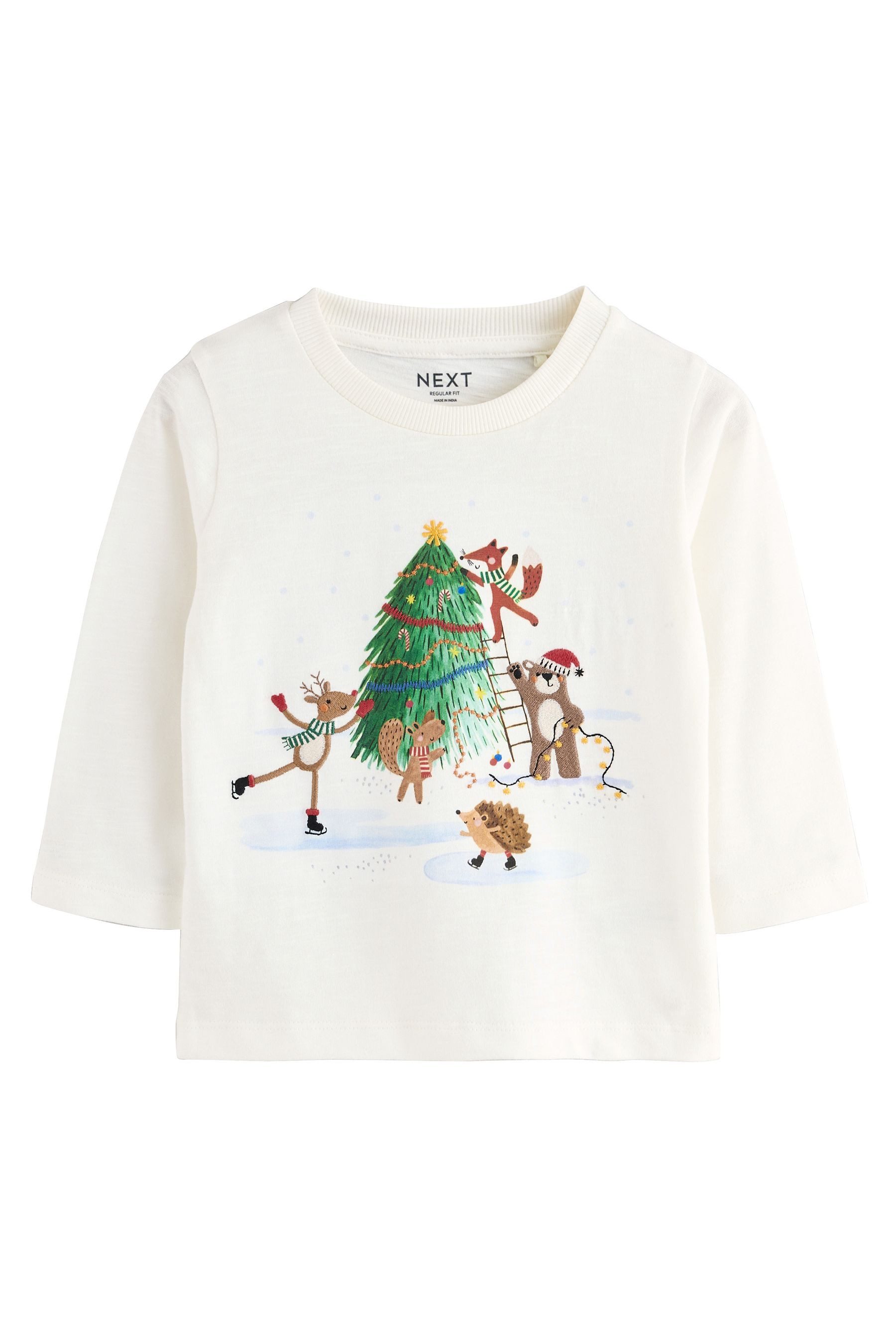 Next Langarmshirt Weihnachtliches, langärmeliges T-Shirt (1-tlg) günstig online kaufen