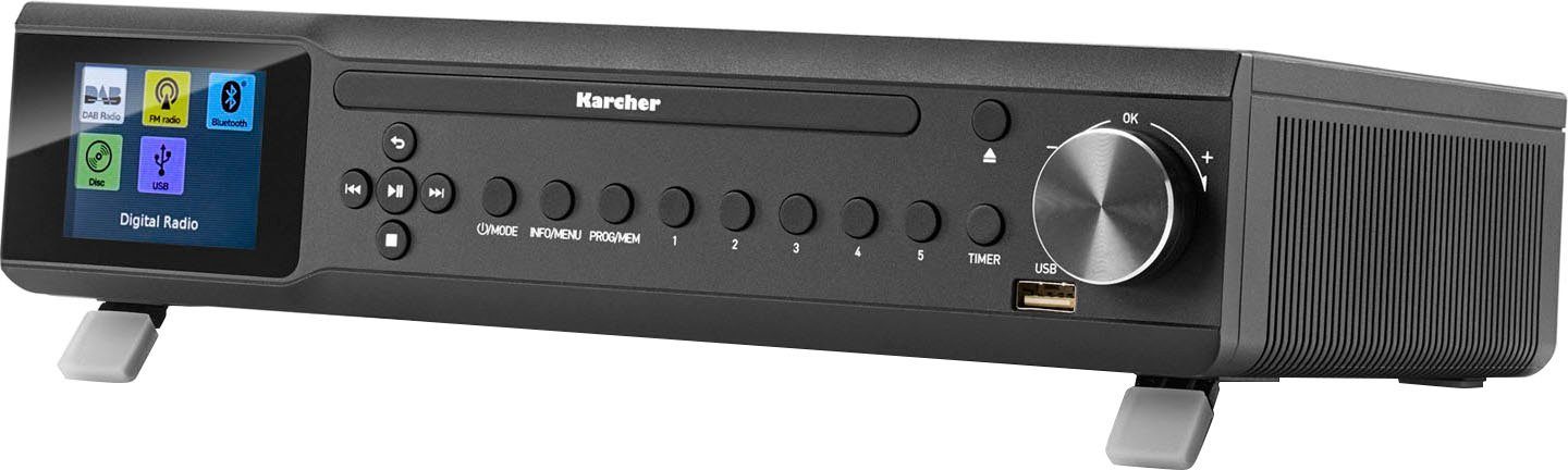 Karcher RA 2060D Digitalradio (DAB) (Digitalradio (DAB), UKW mit RDS, 6 W, Küchenradio mit DAB+, Unterbau, CD Player, Bluetooth, Farbdisplay)