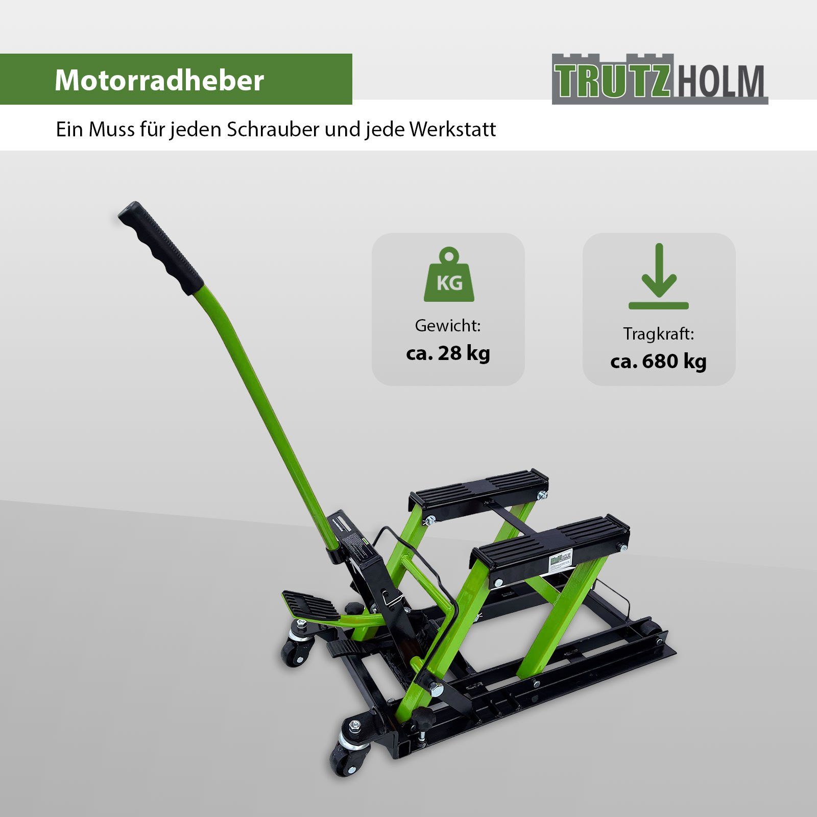 TRUTZHOLM Hydraulic Motorcycle Lift 680kg Motorcycle Lifting Platform Motorcycle Jack Motorcycle Lifting Platform