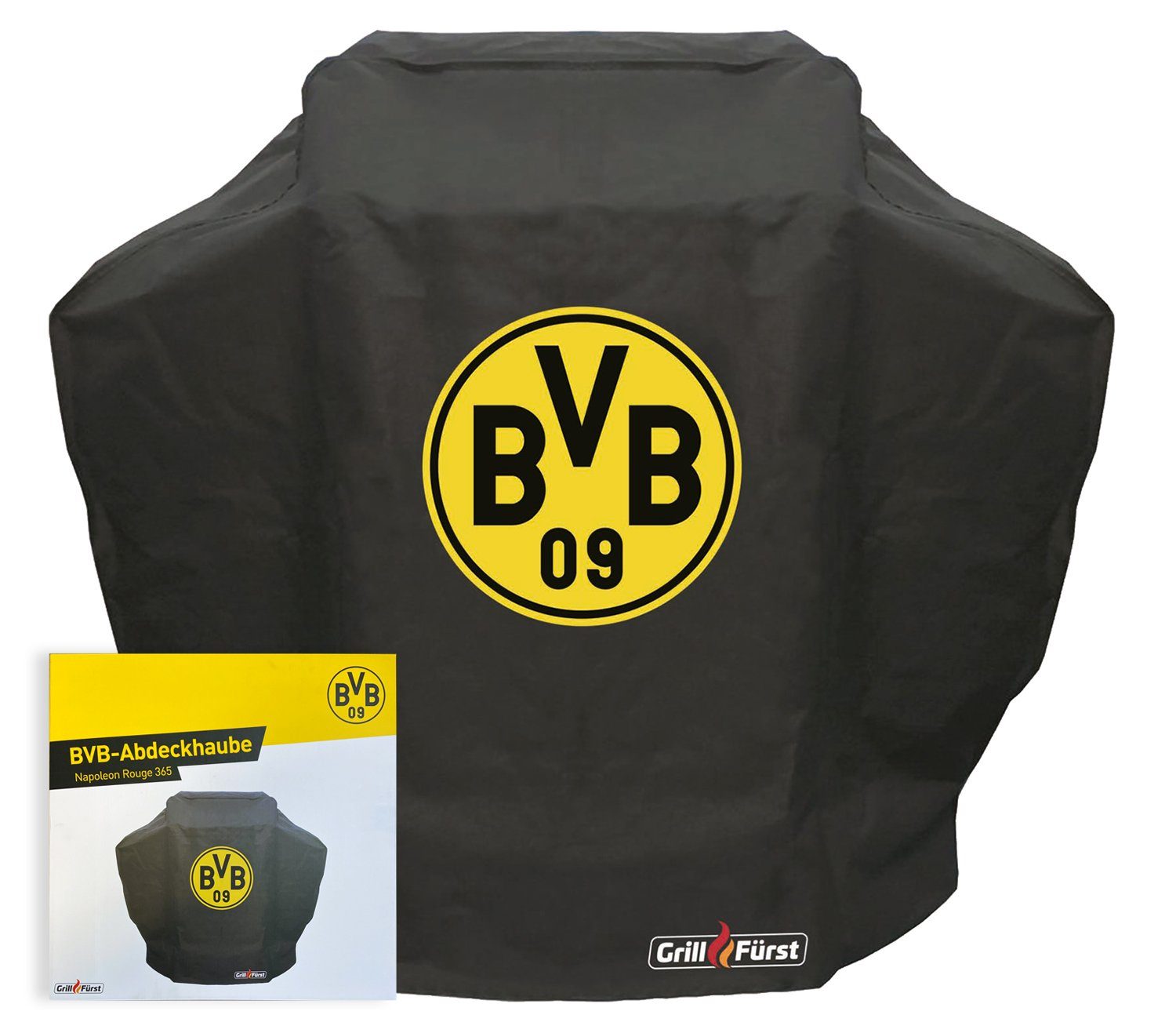 Grillabdeckhaube Grillfürst Abdeckhaube / Schutzhülle 131 x 47 x 130 cm Borussia Dortmund Edition für Napoleon Rogue 365