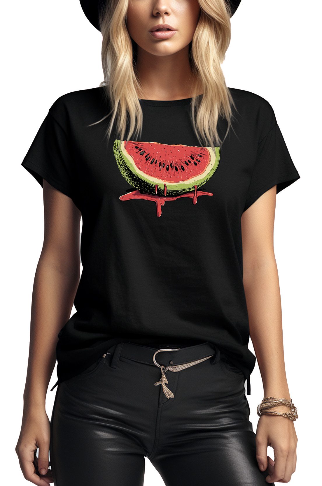 MAKAYA Print-Shirt Damen Kurzarm Früchte Top günstig online kaufen