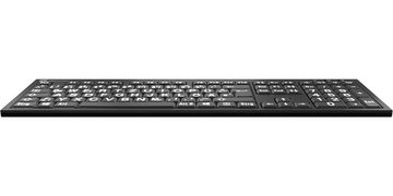 Logickeyboard XL-Print White on Black DE (PC/Nero) Slimline-Tastatur