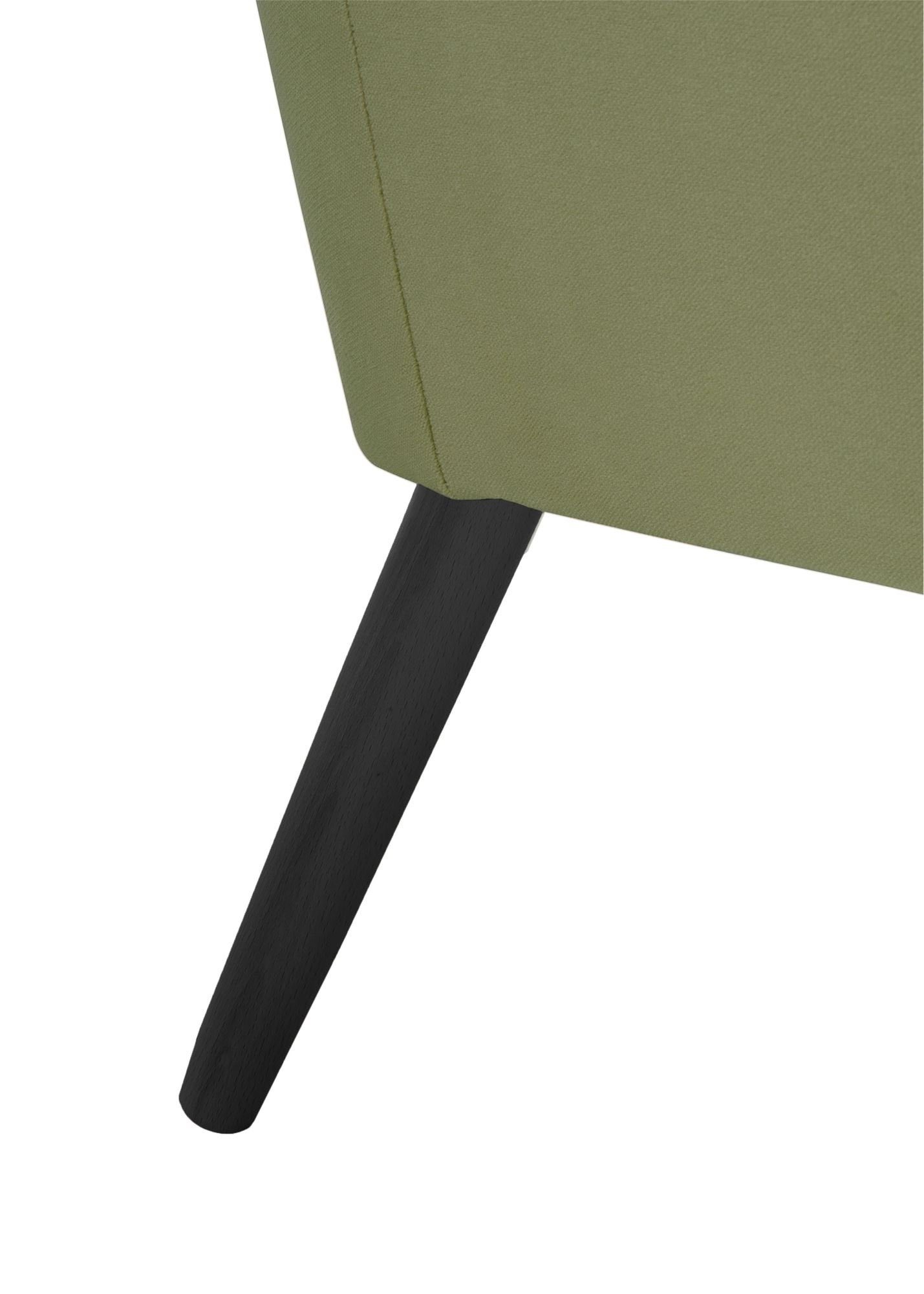 Sessel 1-St), Bezug inkl. Buche Kessel / 21060 Versand, schwarz Sessel Kostenlosem oliv 58 hochwertig Sitz Samtvelour verarbeitet,bequemer aufm (Sparpreis Kachka