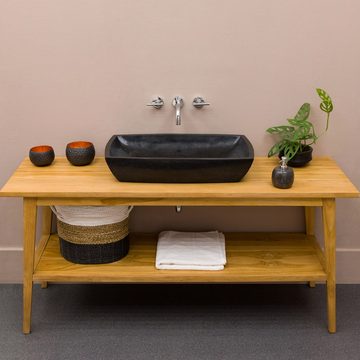 wohnfreuden Aufsatzwaschbecken Andesit Waschbecken MARA 70 cm schwarz (Kein Set), 53_40027