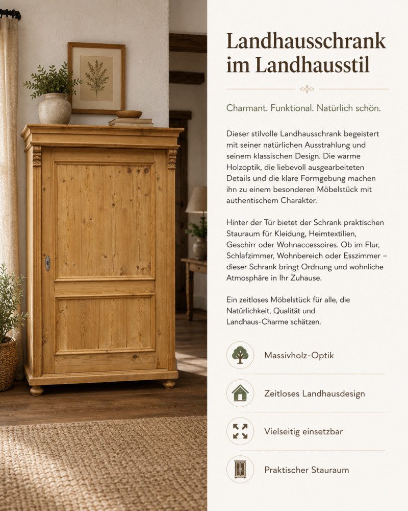 Wohnpalast Stauraumschrank Jugendstil Weichholz Schrank