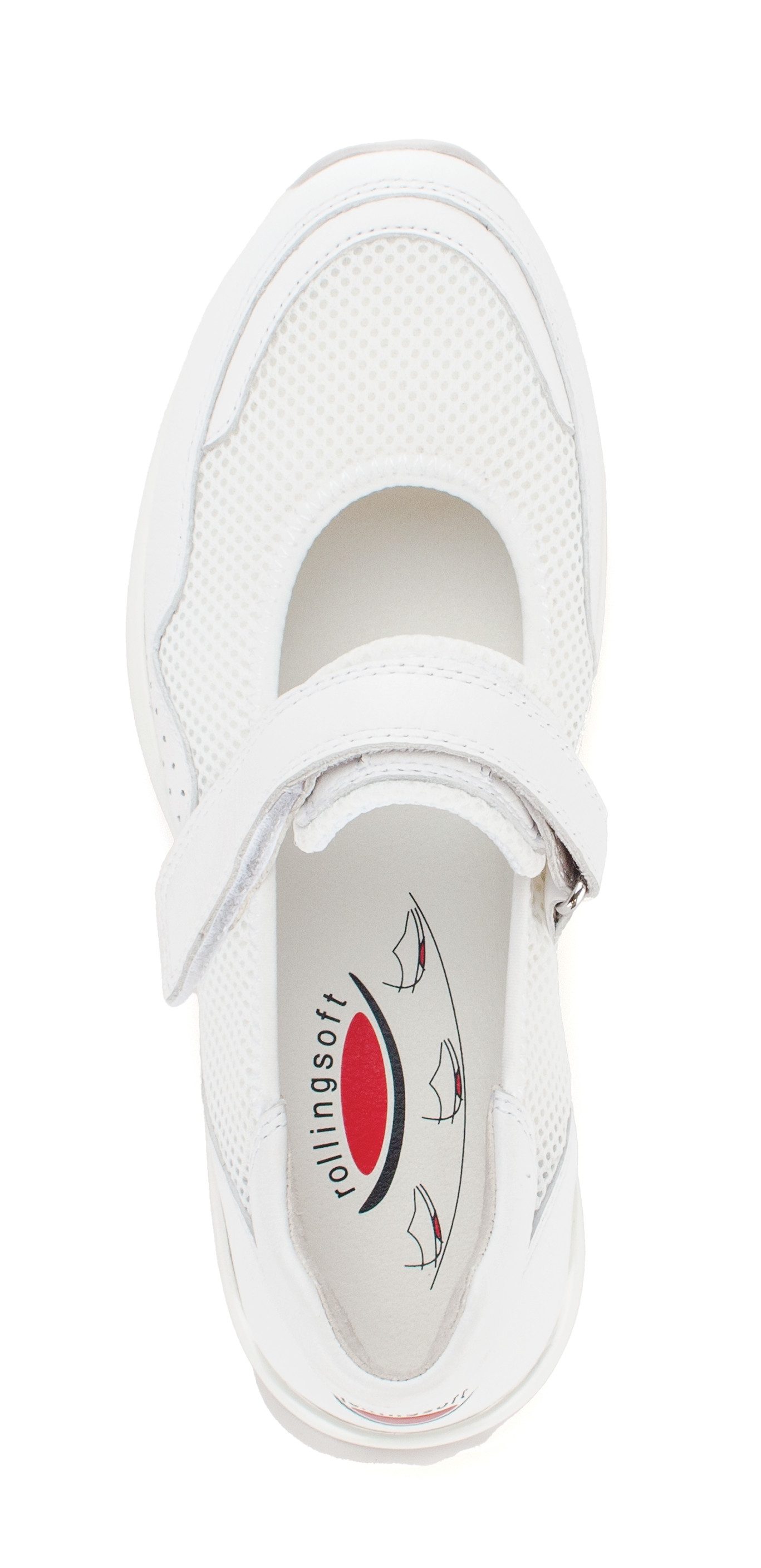 rollingsoft Riemchenballerina, Klettschuh, Freizeitschuh, Komfortschuh mit Lochmuster