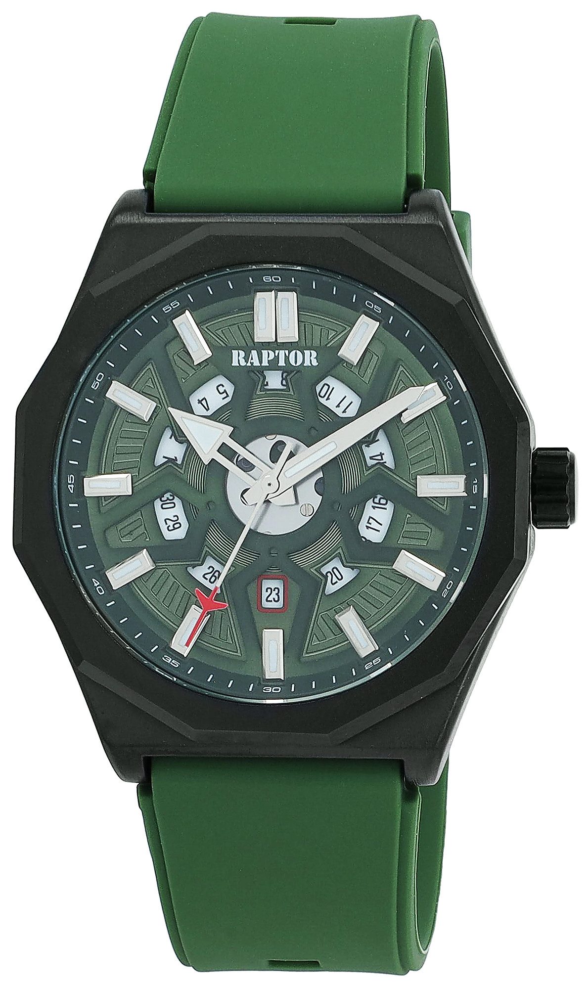 Raptor Quarzuhr Karlo Silikonband, 3 ATM, sportlich, modern, Herren