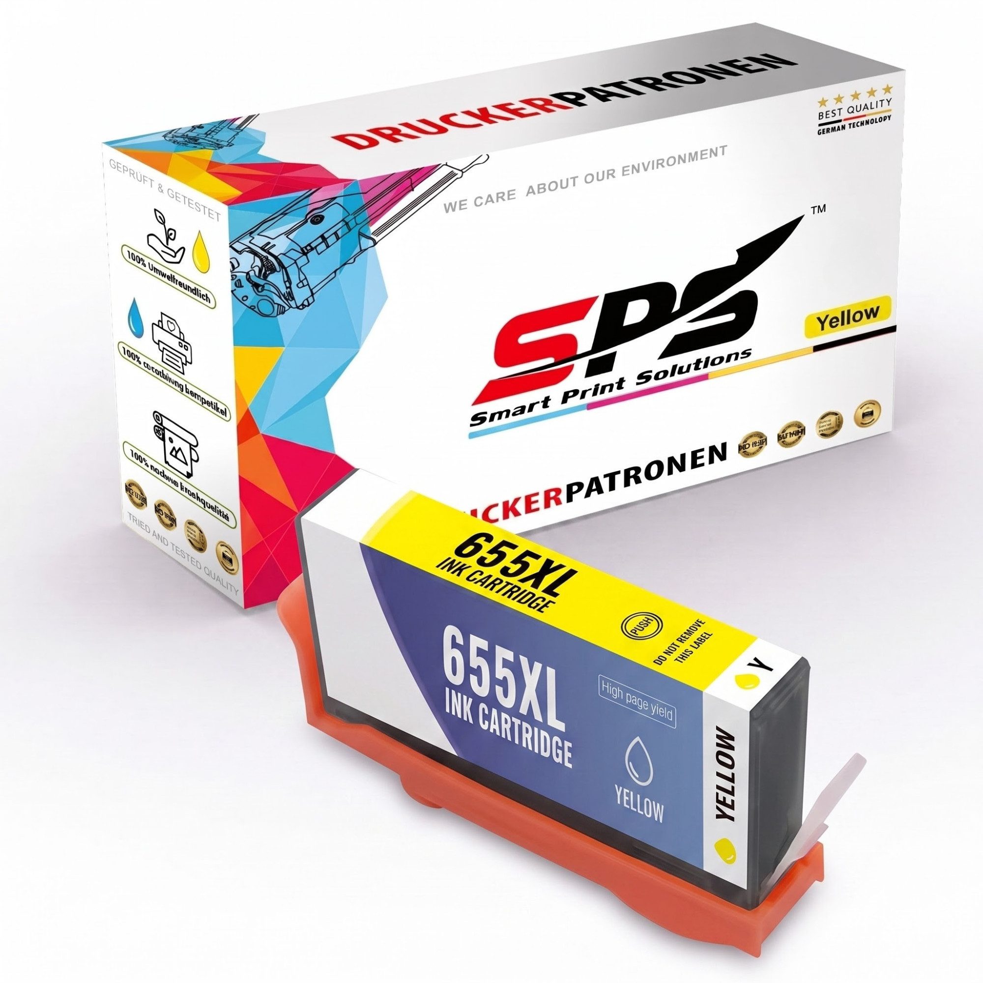 SPS Kompatible Tintenpatronen für HP - 655XL, BCYM Tintenpatrone (1er Pack, 1-tlg)