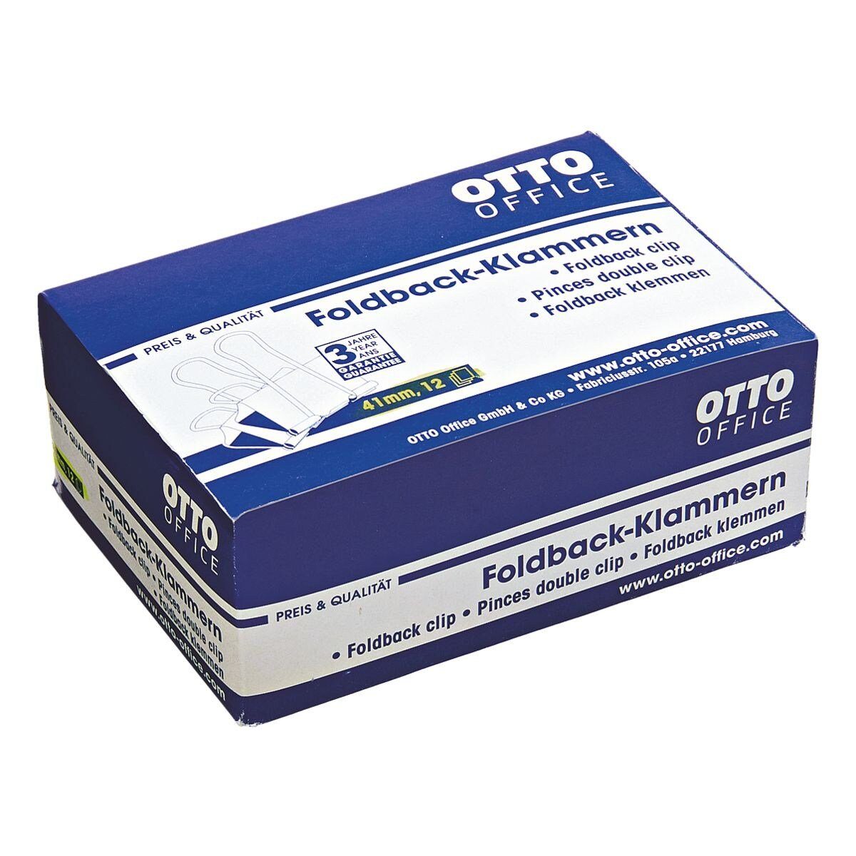Otto Office Büroklammer, Klemmbreite 41 mm / Klemmstärke 19 mm, 12 Stück