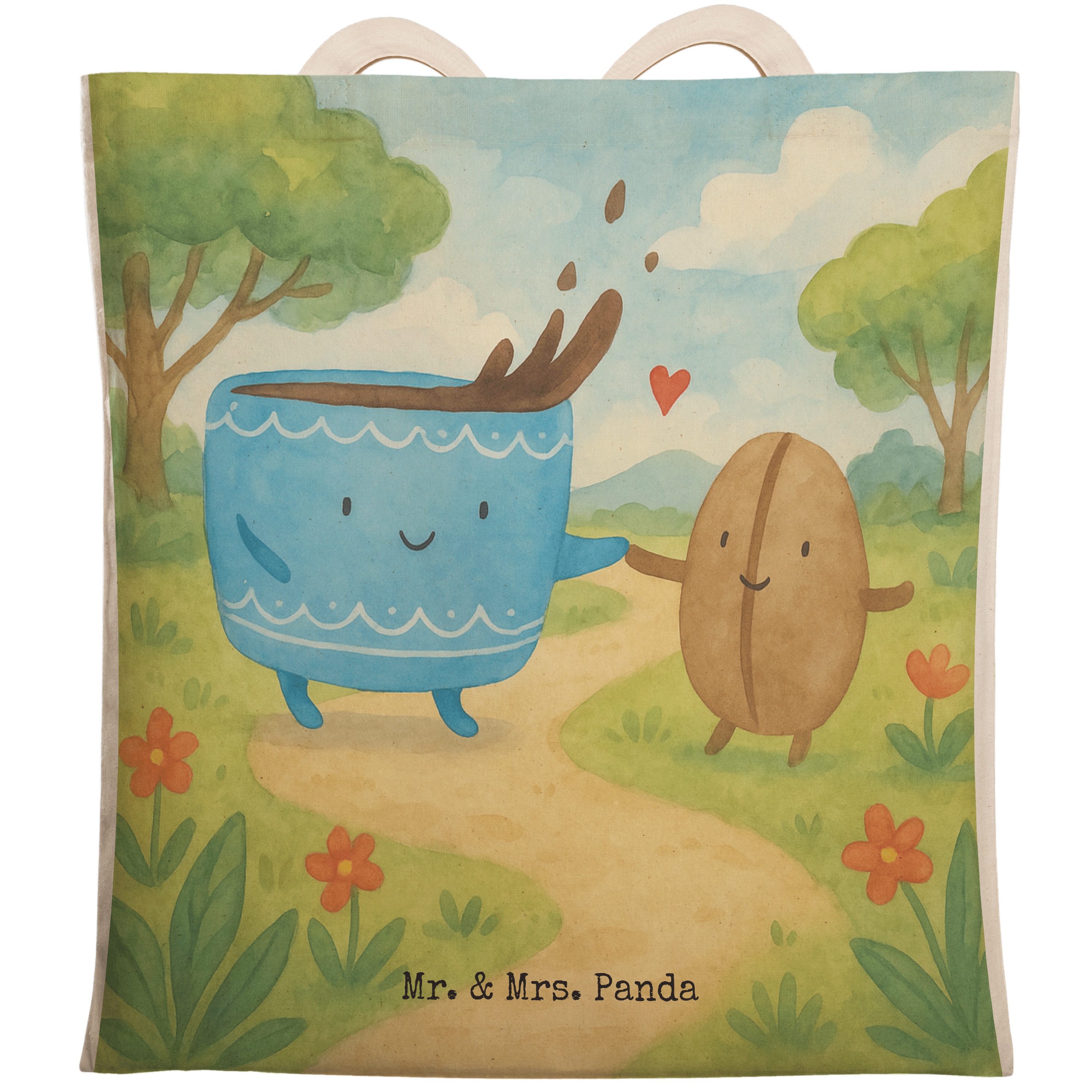 Tragetasche Kaffee Bohne Design, Tote Bag, Weiß, Einkaufstasche, Zufriedenheit, G