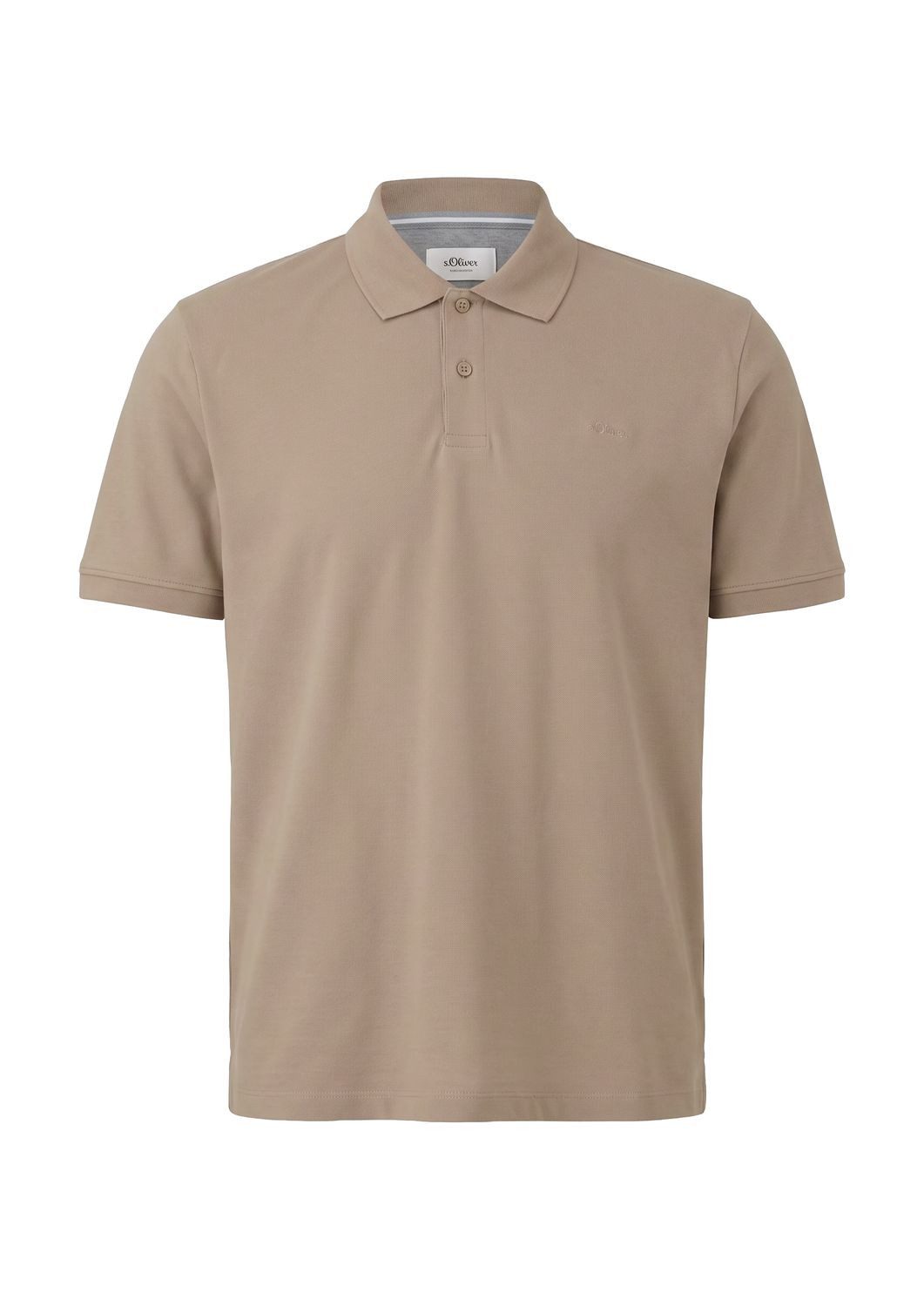 s.Oliver Poloshirt mit Logo-Stickerei und seitlich geschlitztem Saum