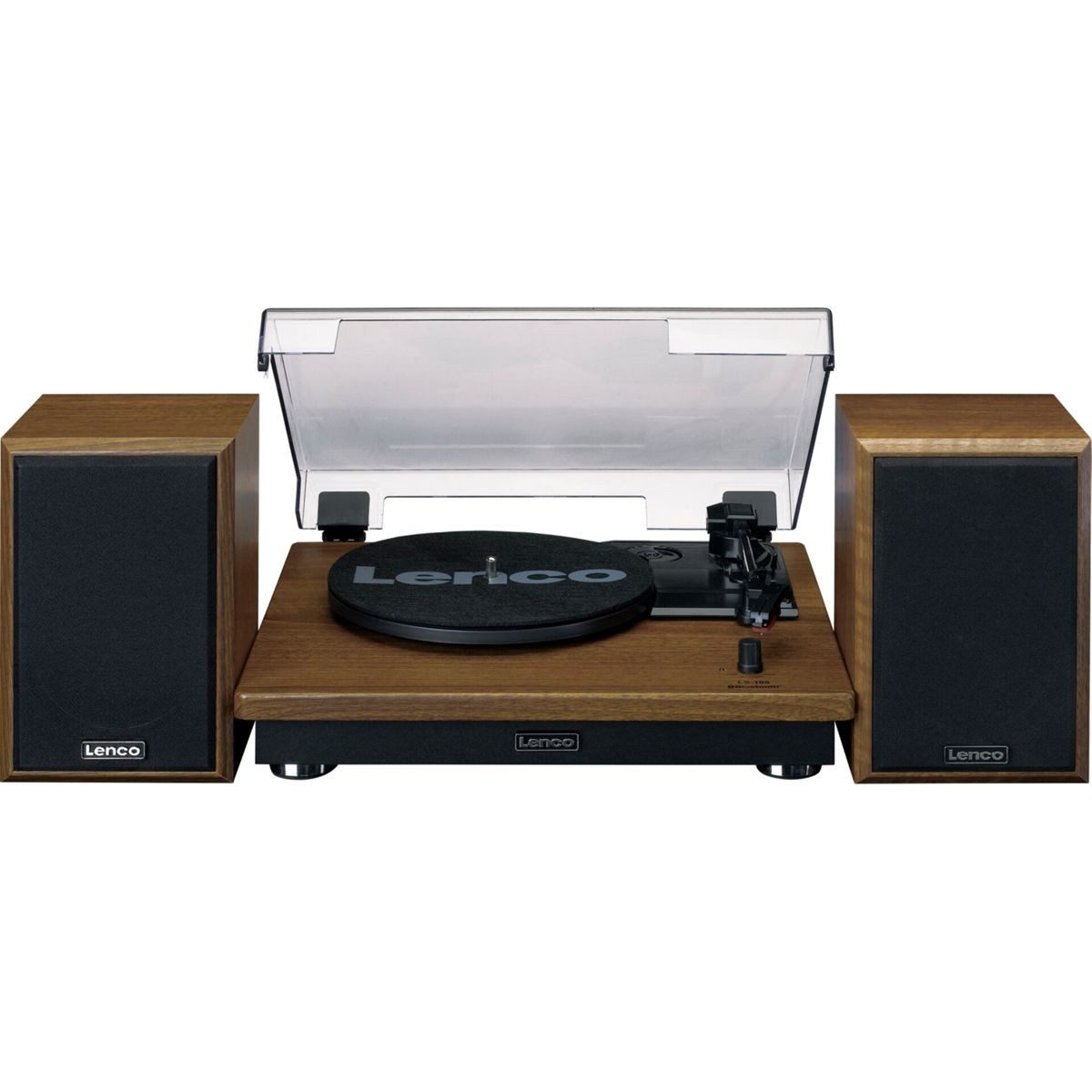 Lenco LS-100WD Plattenspieler (Riemenantrieb, Bluetooth, Vinyl-Wiedergabe, Bluetooth-Streaming, Auto-Stopp, Riemenantrieb)