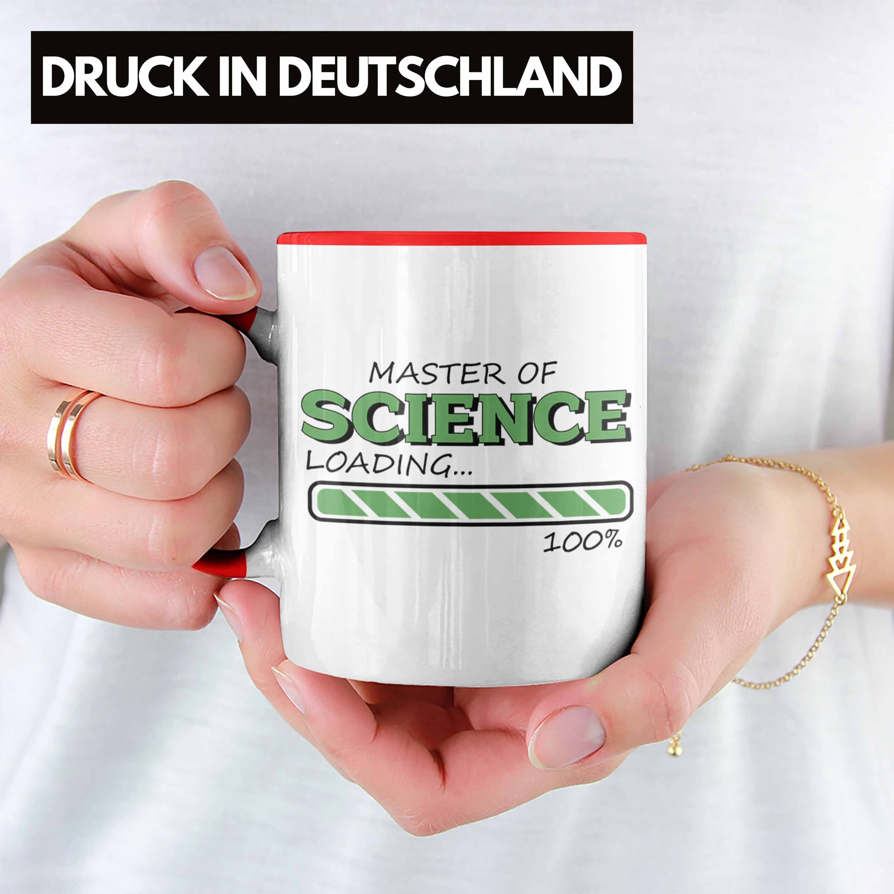 Trendation Tasse Lustige "Master - Science Loading" Rot für Absolvent Tasse Of Geschenkidee