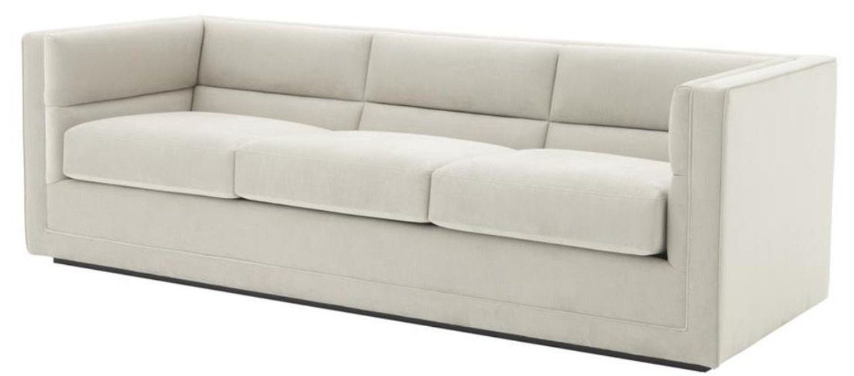 Casa Padrino 3-Sitzer Luxus 3er Sofa Hellgrau 231 x 86 x H. 73,5 cm - Luxus Wohnzimmer Sofa