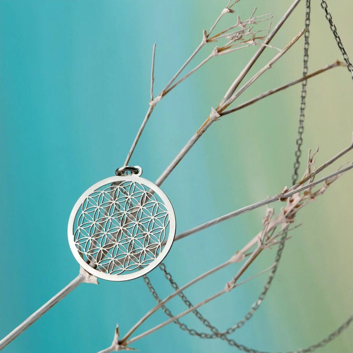 Silber handgemachte Silber BREYTENKAMP des Lebens Sterling Lebensblume, 925 925 Blume Halskette Silberkette
