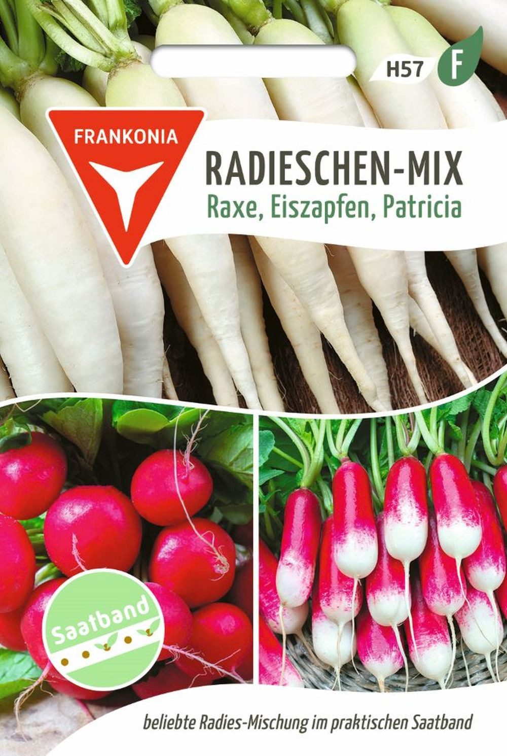 FRANKONIA Gemüsesamen Radies-Mix, Saatband - Radieschen-Samen Saatgut Samen, Raphanus sativus