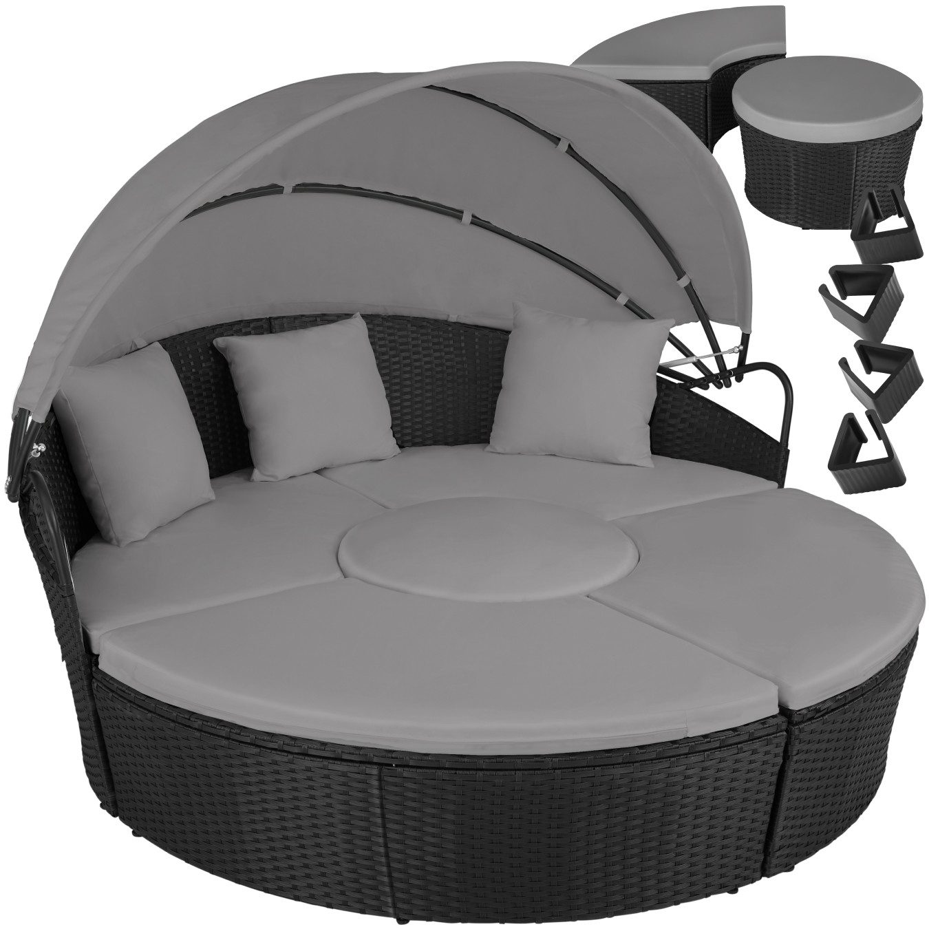 tectake Loungeset Rattan Sonneninsel Santorin - UV-beständig und widerstand günstig online kaufen