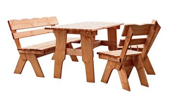 Gravidus Sitzgruppe 4-teilige Tischgruppe Sitzgruppe Holz Kiefer