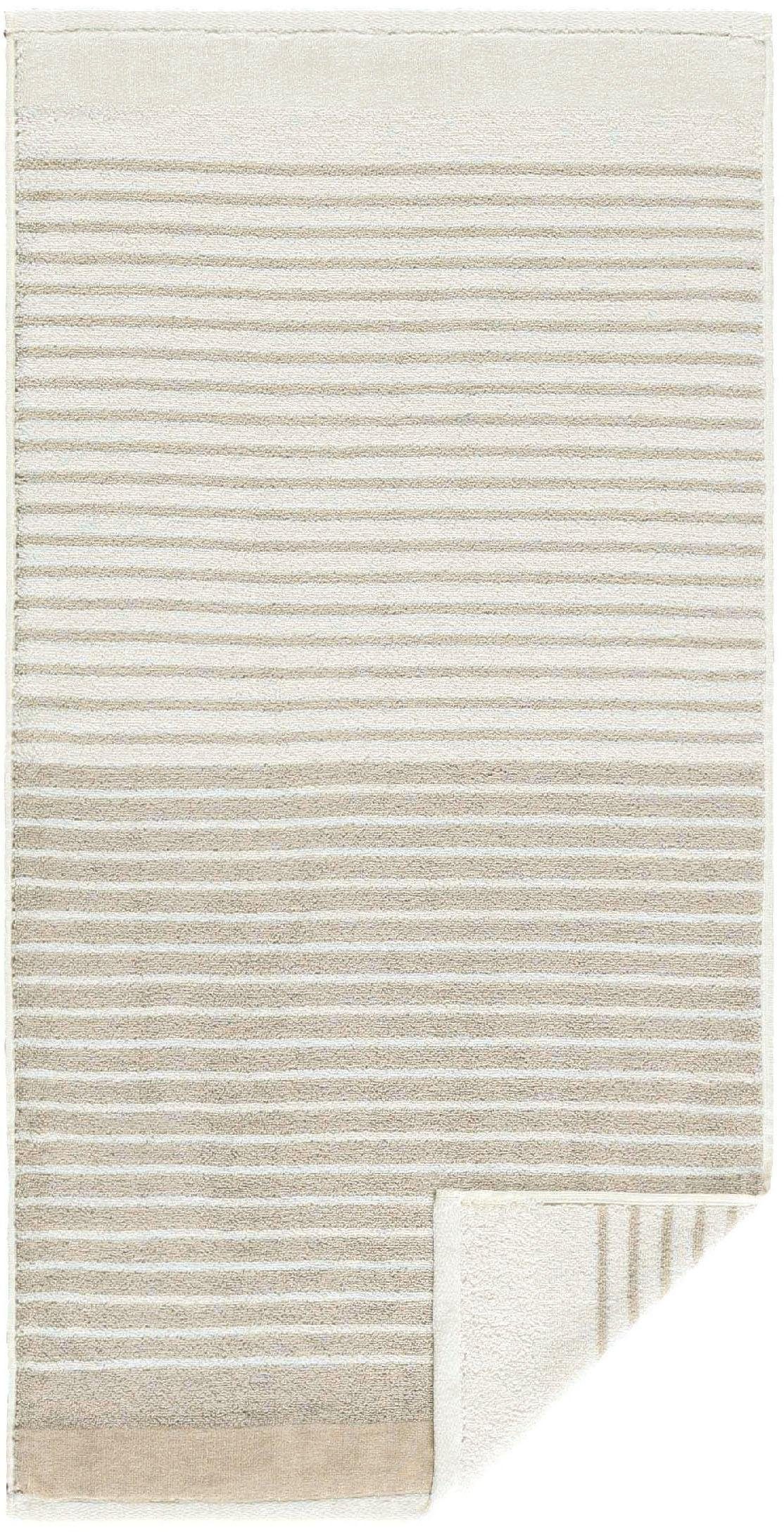 Egeria Handtücher Maris, Walkfrottee (1-St), Double Face mit Streifen, reine Baumwolle sand