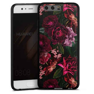 DeinDesign Handyhülle »Rose Blumen Blume Dark Red and Pink Flowers«, Huawei P10 Silikon Hülle Bumper Case Handy Schutzhülle
