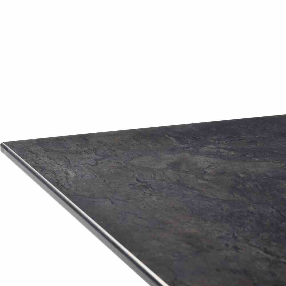 sieger Gartentisch Boulevard Klapptisch Ø85cm Stahlgestell eisengrau / HPL anthrazit