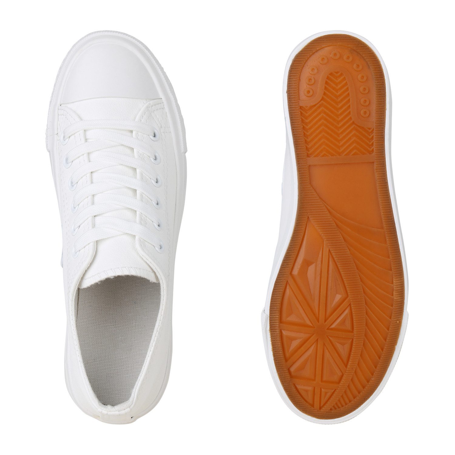 VAN HILL 830999 Sneaker Damen Sneaker Low Basic Turnschuhe Schnürer Freizeitschuhe Bequem