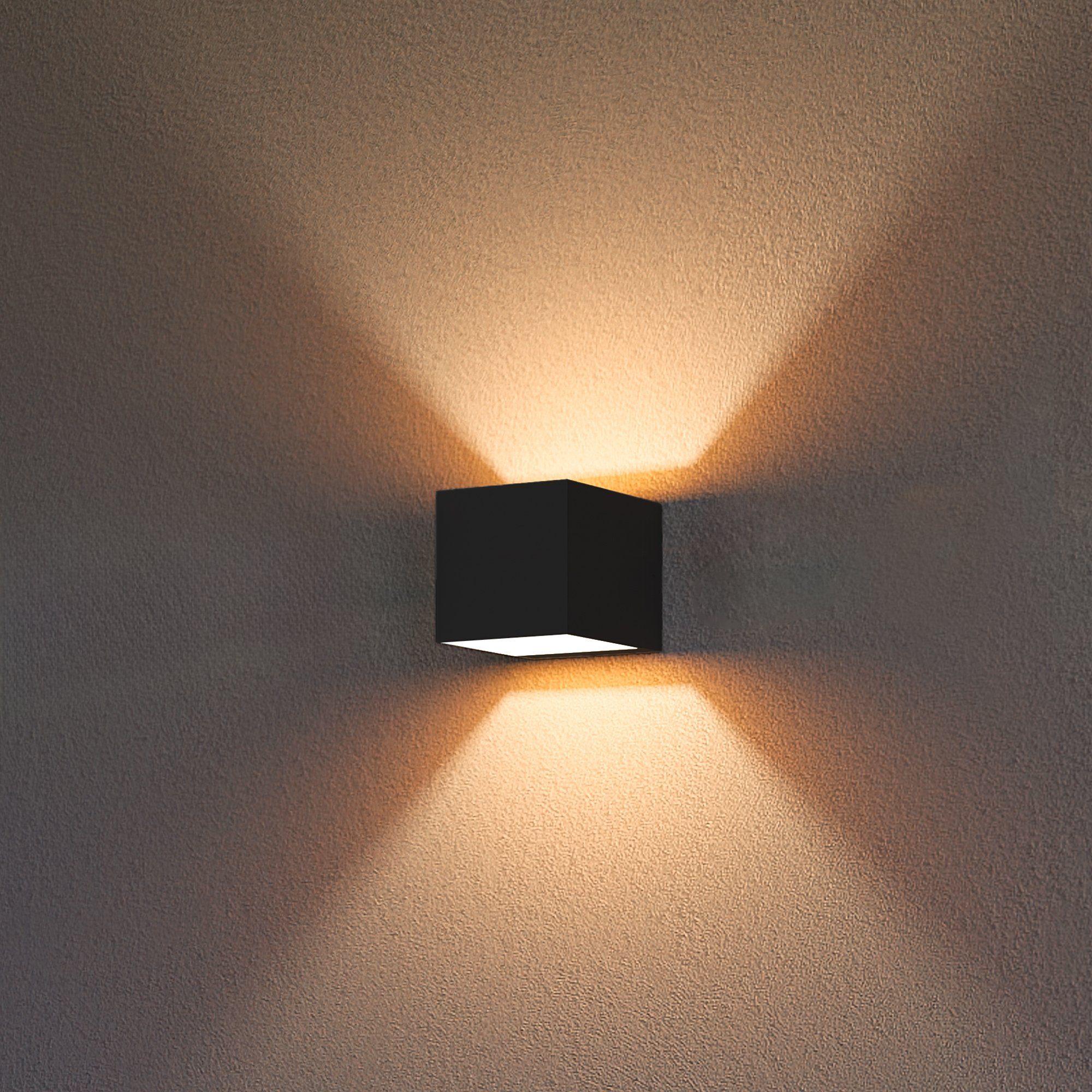 Licht Wandleuchte Treppenleuchte SSC-LUXon Down schwarz LED LED Warmweiß inkl. gold Up G9, EPITA