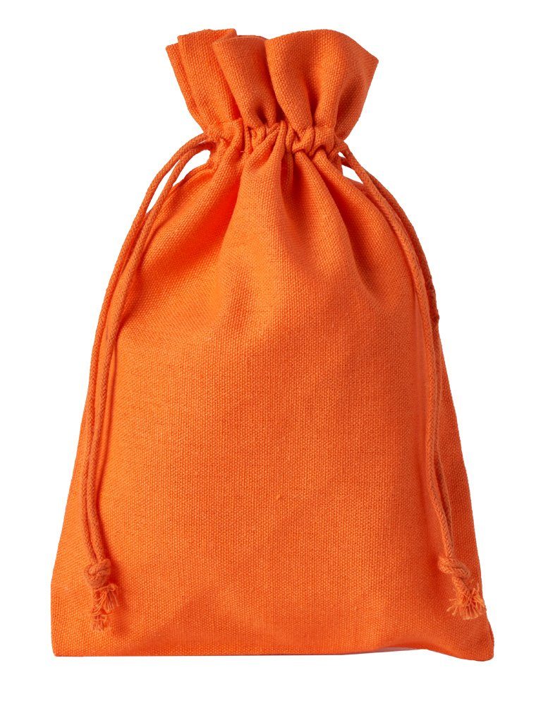 Aufbewahrungstasche 3 Baumwollsäckchen, Stoffbeutel, Geschenkbeutel - orange -