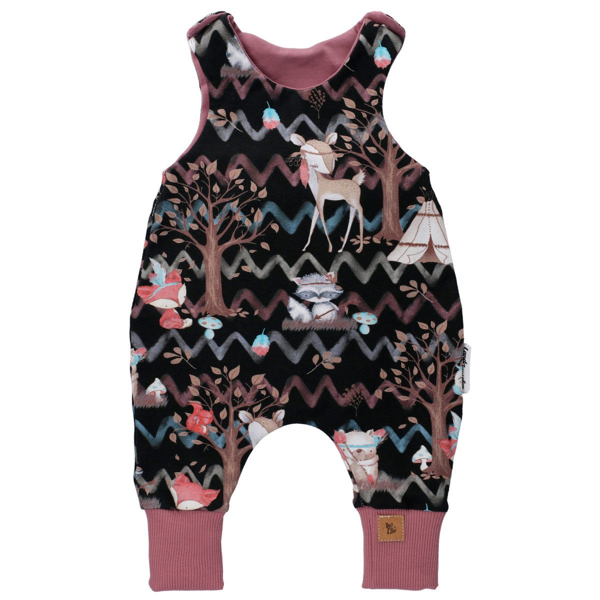 Land-Juwelen Strampler Handmade Waldtiere Mädchen Einteiler, Overall, Babyanzug, Babyoverall, Babyanzug