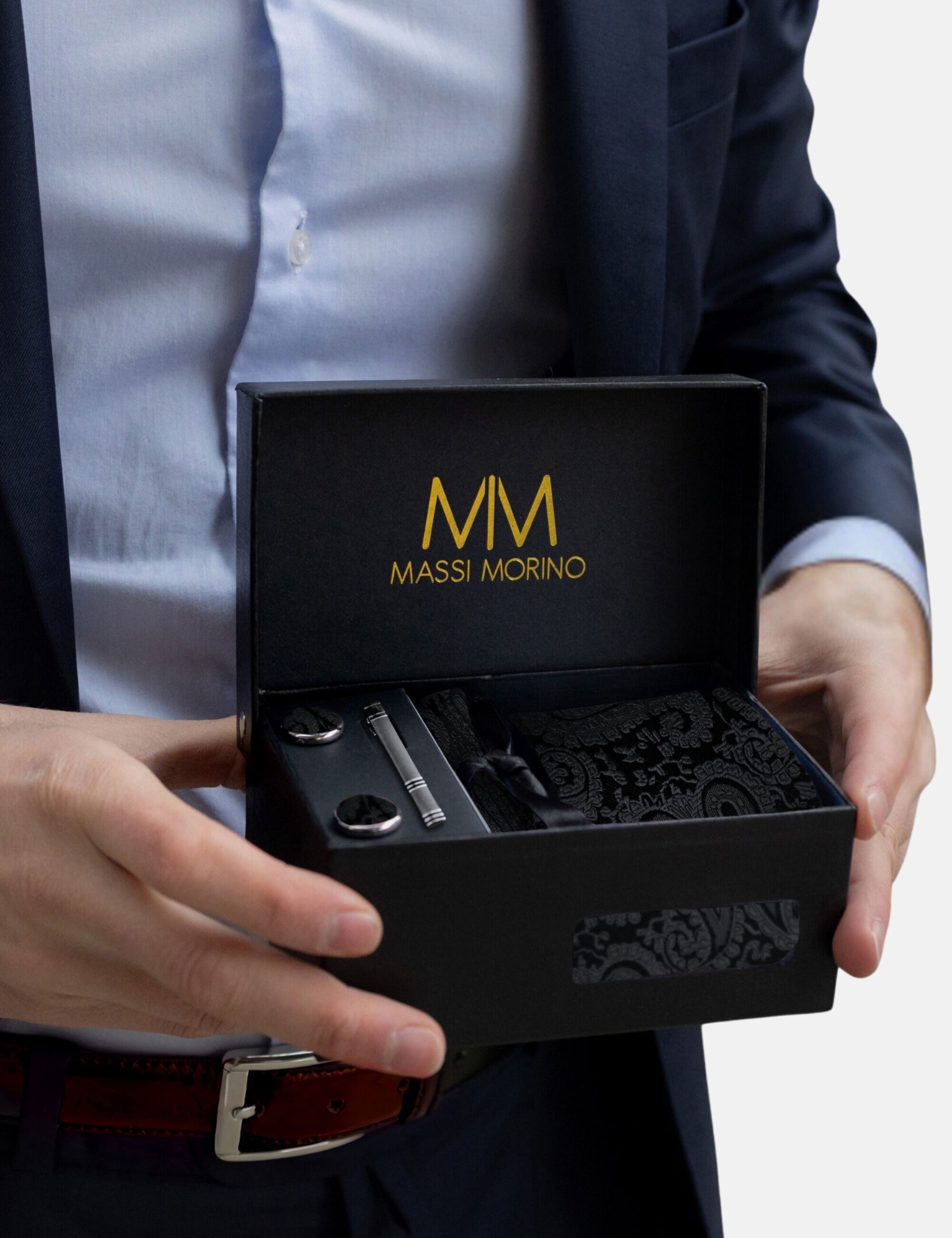 Massi Morino Krawatte (1-St) mit Einstecktuch, günstig online kaufen